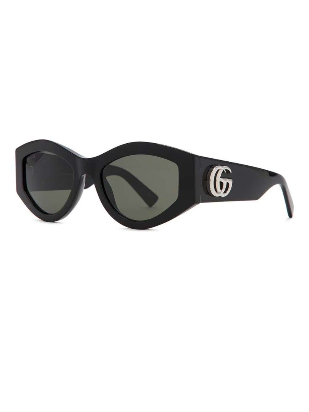 Gucci Oval Sungalsses in Black & Grey